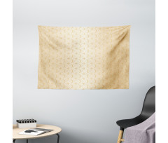 Geometric Gold Patterns Wide Tapestry