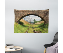 Bridge Railway Tranquil Wide Tapestry