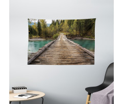 River Pine Tree Forest Wide Tapestry