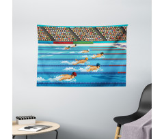 Olympics Swimming Race Wide Tapestry
