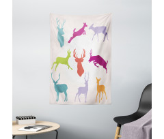 Colorful Jumping Animals Tapestry