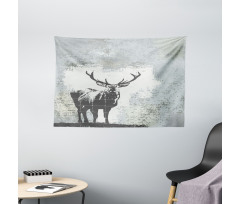 Stag Silhouette Grunge Wide Tapestry