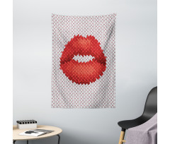 Retro Effect Lips Design Tapestry