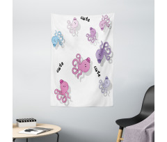 Cartoon Octopus Art Tapestry