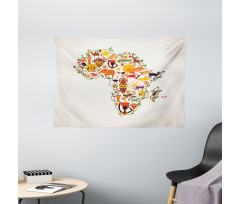 Travel Map Arts Wide Tapestry