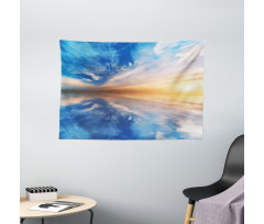 Sky Reflections Sunset Wide Tapestry