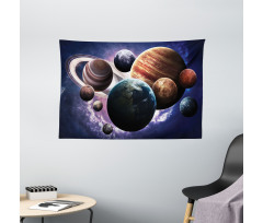 Milky Way Planets Space Wide Tapestry