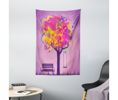 Colorful Leaves Swing Art Tapestry