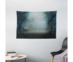 Mysterious Park Horror Wide Tapestry