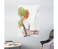 Autumn Day in Park Vintage Tapestry
