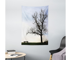 Wooden Bench Evening Tapestry