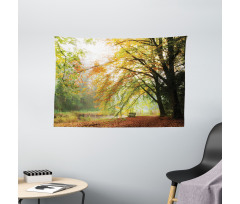 Autumn Forest Peace View Wide Tapestry