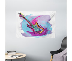 Hand Drawn Guitar Grunge Wide Tapestry