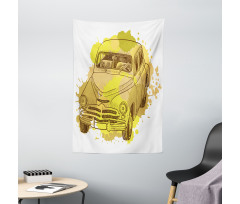 Retro Car Splash Tapestry