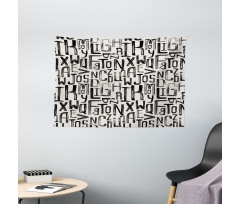 Grunge Letters Pattern Wide Tapestry