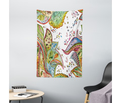 Leaves Flowers Hearts Tapestry