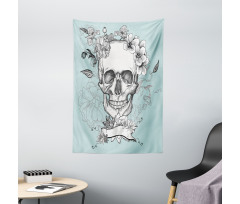 Skull and Flowers Tapestry