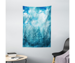 Grunge Sky Foggy Night Tapestry