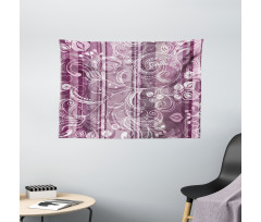 Flowers Leaves Retro Wide Tapestry