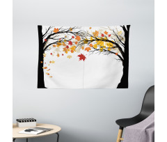 Trees with Dried Leaves Wide Tapestry