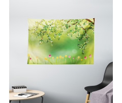 Colorful Tulips Tree Wide Tapestry