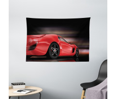 Futuristic Red Sports Wide Tapestry