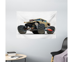 Monster Truck Racing Wide Tapestry