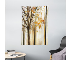 Bare Branches Fall Leaves Tapestry