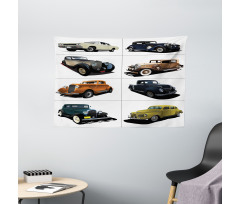 Collage of Fifties Car Wide Tapestry