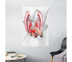 Vintage Car with Wings Tapestry