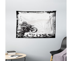 Motocross Racer Wide Tapestry
