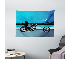 Chopper Motorcycle Wide Tapestry