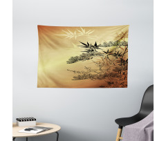 Bamboo Motifs Wide Tapestry