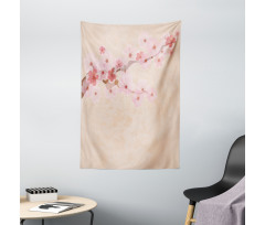 Pink Cherry Blossoms Tapestry