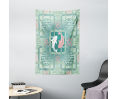 Dolphin Couple Asian Tapestry