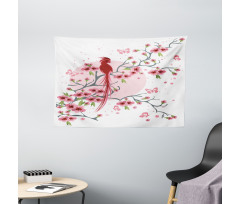 Mythical Phoenix Bird Wide Tapestry