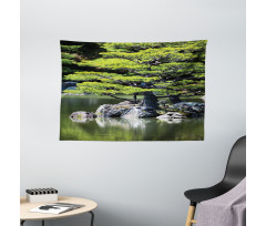 Pine Tree in Lake Wide Tapestry