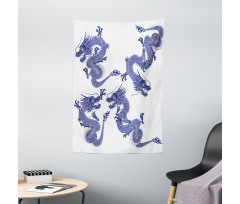 Japanese Dragons Mythical Tapestry