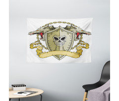 Shield Dragon Medieval Wide Tapestry