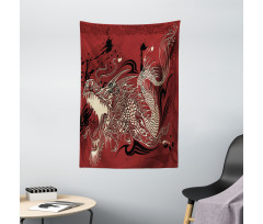 Japanese Dragon Doodle Tapestry