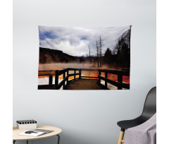 Hot Spring Scenery Wide Tapestry