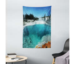 Snowy Forest Pool Tapestry