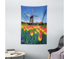 Blooming Tulip Windmill Tapestry