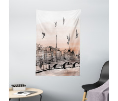 Sketch of Eiffel Tower Tapestry