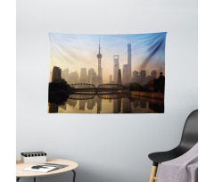 Shanghai Morning View Wide Tapestry
