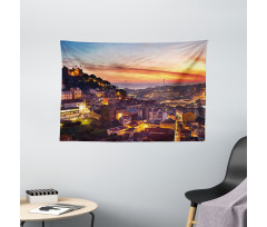 Cityscape of Lisbon Wide Tapestry