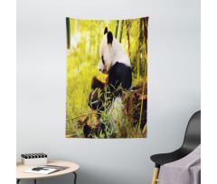 Panda Sitting in Forest Tapestry