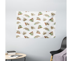 Baby Koala Pattern Wide Tapestry