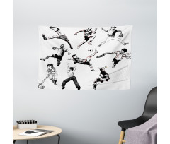 Various Sports Athletes Wide Tapestry
