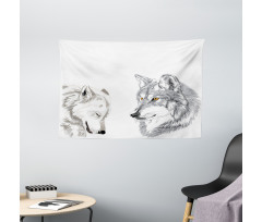 Sketchy Portraits Wildlife Wide Tapestry